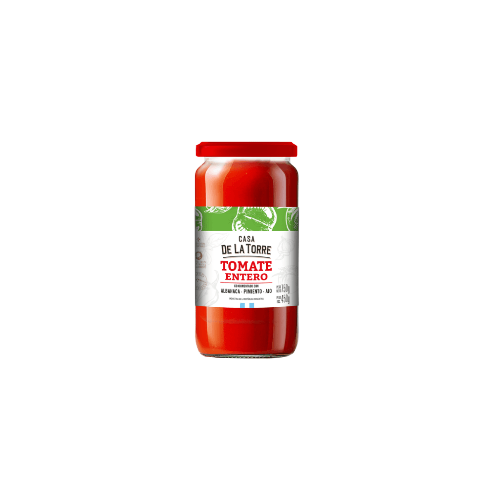 TOMATE ENTERO CONDIMENTADO *800G CASA DE LA TORRE 