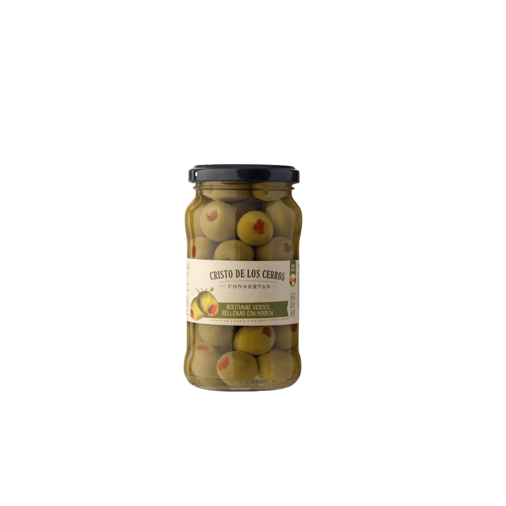 ACEITUNAS VERDES RELLENAS CON PIMIENTO MORRON *300G CRISTO