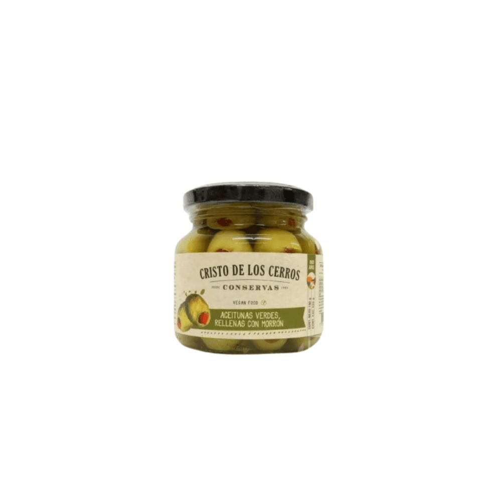 ACEITUNAS VERDES RELLENAS CON PIMIENTO MORRON *190G CRISTO 