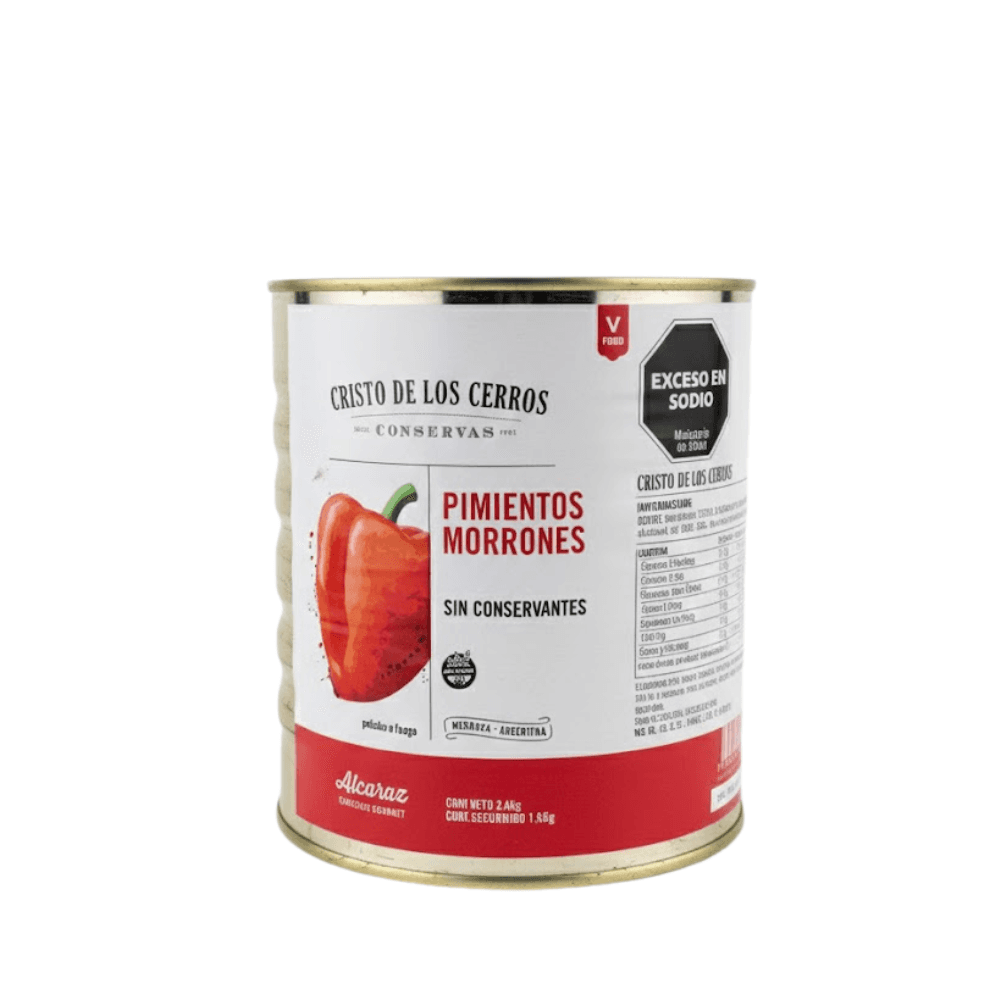 PIMIENTOS MORRONES ENTEROS PELADOS *2500G LATA CRISTO