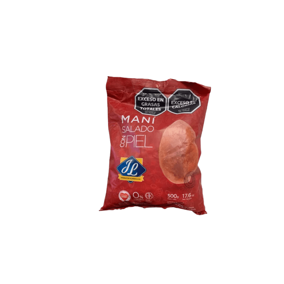 MANI FRITO SALADO CON PIEL *500G JL 