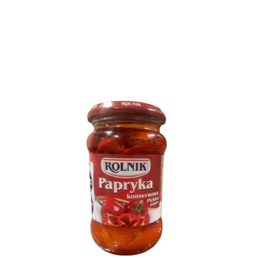 PIMIENTOS EN CUARTOS EN SALMUERA Y VINAGRE CON AZUCAR Y ESPECIAS *340G ROLNIK