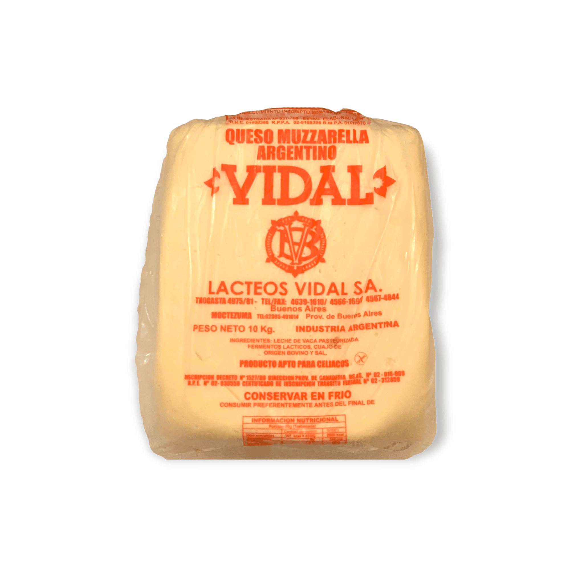 MOZZARELLA VIDAL *10KG * PESO 