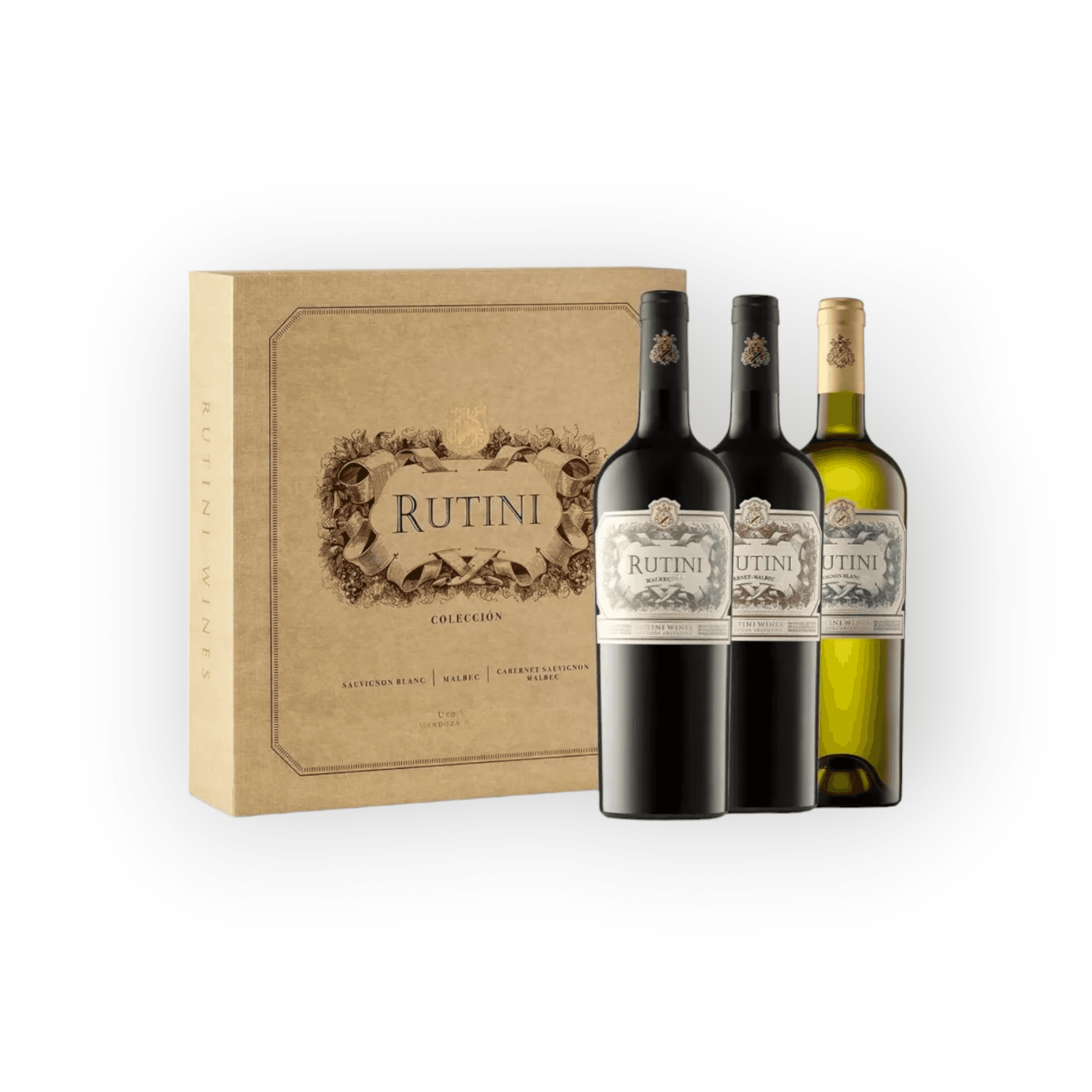 RUTINI CABERNET MALBEC - MALBEC - SAUVIGNON ESTUCHE CARTON X 3 BOT *750ML