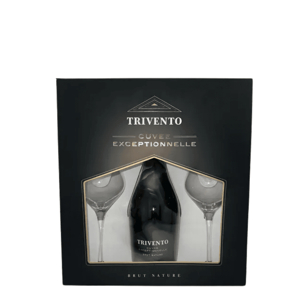 ESPUMANTE TRIVENTO BRUT NATURE *750ML + 2 COPAS ESTUCHE