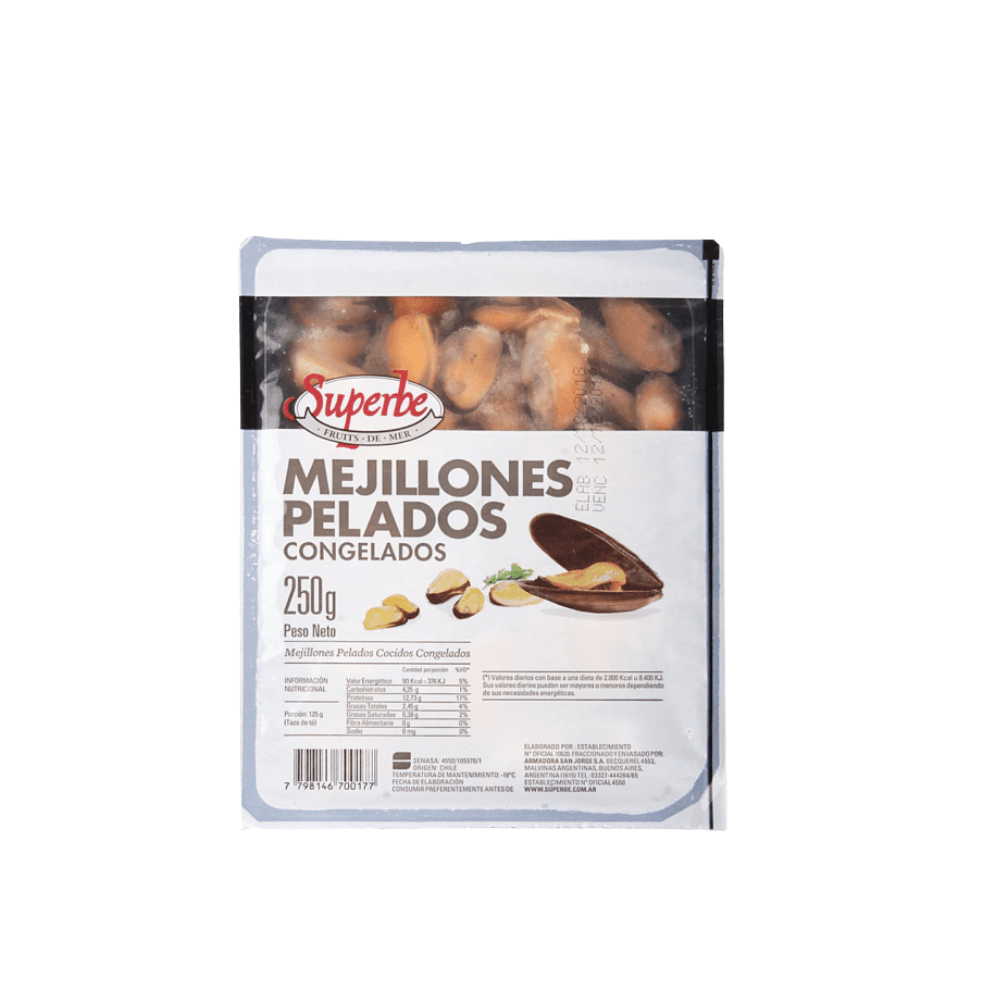 MEJILLON PELADO COCIDO *250G SUPERBE