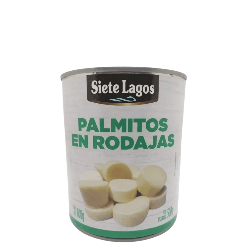PALMITOS EN RODAJAS BAJO EN SODIO *800G SIETE LAGOS