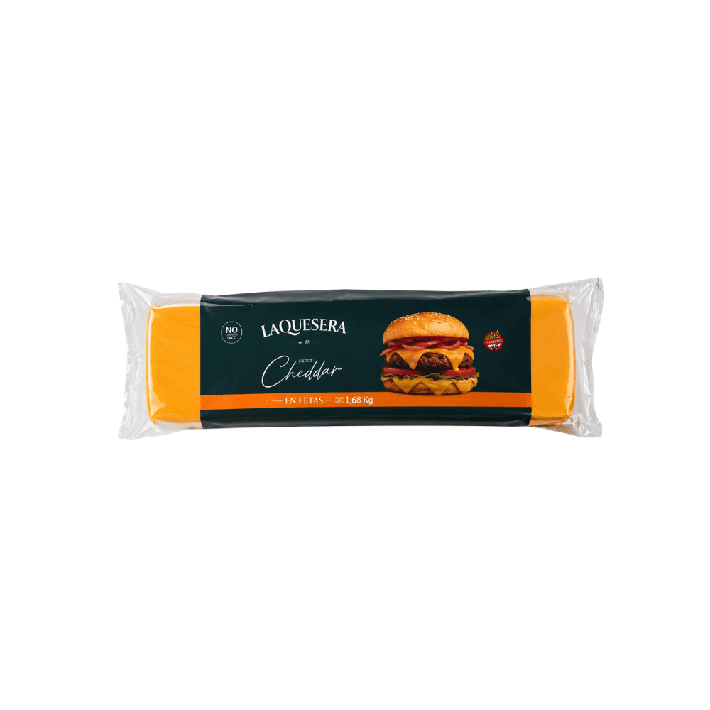 QUESO CHEDDAR PAQUETE X 140 FETAS *1.68KG LA QUESERA