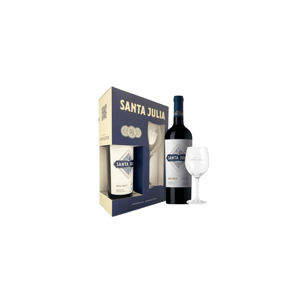 ESTUCHE SANTA JULIA MALBEC *750ML + COPA